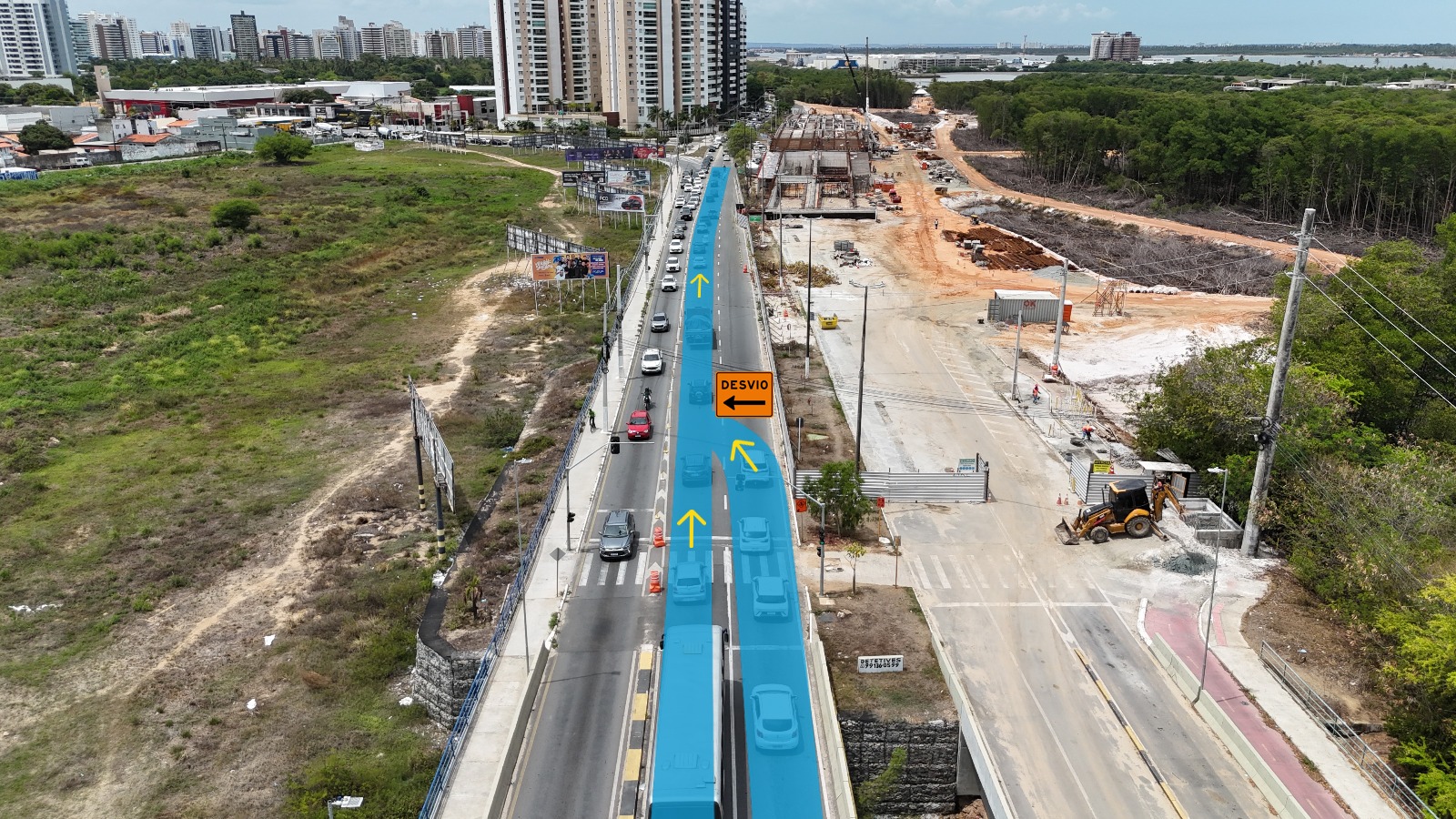 Nova etapa do Complexo Viário Maria do Carmo Alves altera trânsito na Avenida Beira Mar a partir de março