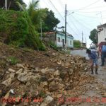 As fortes chuvas das últimas horas causaram deslizamentos que tiverem atendimento imediato . Foto: Depec