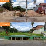 Cratera de 2.346 m² danificou 26 casas e sistema de rede de drenagem. Foto: Depec.