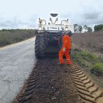 Nos próximos dias, trechos reciclados receberão a primeira camada asfáltica. Foto: Ascom/DER.