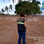 Foram extraídos 1,70 hectares de areia para construção civil sem a liberação do órgão ambiental. Foto: Adema.