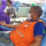 Técnicos foram doar sangue para ampliar o estoque do Hemose que teve queda durante pandemia do Coronavírus. Foto: Depec.