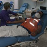 Técnicos foram doar sangue para ampliar o estoque do Hemose que teve queda durante pandemia do Coronavírus. Foto: Depec.