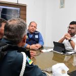 O diretor-presidente do DER, Anderson das Neves, se reuniu na manhã desta terça-feira, 28, com representantes da SMTT da Barra dos Coqueiros, BPRv, CPTran e da empresa Concrepoxi, responsável pela execução da obra. Fotos: Erick O’Hara