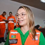 A instrutora da capacitação, major Flávia Emanuela Cruz, destacou que o curso possui temáticas de extrema relevância relacionadas à situação de desastres / Foto: Marcos Rodrigues