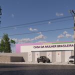 Perspectiva ilustrada da fachada da Casa da Mulher Brasileira em Sergipe