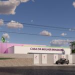 Perspectiva ilustrada da fachada da Casa da Mulher Brasileira em Sergipe