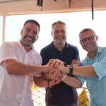 Ordem de serviço foi assinada pelo ministro Renan Filho (centro) e os governadores Fábio Mitidieri e Paulo Dantas, de Alagoas (esq.) / Foto: André Moreira